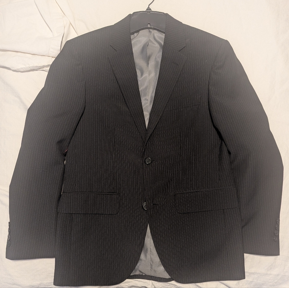 Classic Black Pinstripe Kids Blazer